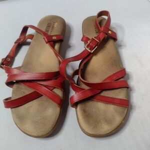 GH Bass Women's Sunjuns Margie Strappy Sandals Size 9W Leather Comfort B6